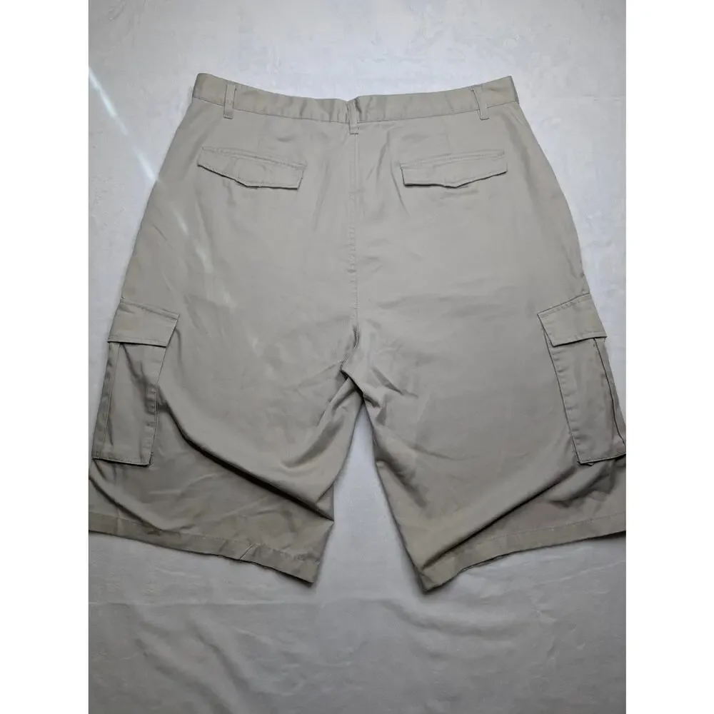 Polo Ralph Lauren Vintage Y2K Mens Khaki Cargo Shorts - 40 Waist Tan 90's Baggy‎